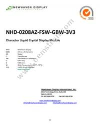 NHD-0208AZ-FSW-GBW-3V3 Datasheet Cover