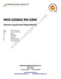 NHD-0208AZ-RN-GBW Datasheet Cover