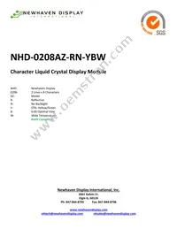 NHD-0208AZ-RN-YBW Datasheet Cover