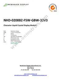 NHD-0208BZ-FSW-GBW-33V3 Datasheet Cover