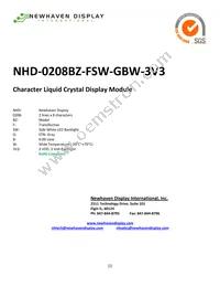 NHD-0208BZ-FSW-GBW-3V3 Datasheet Cover