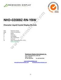 NHD-0208BZ-RN-YBW Datasheet Cover