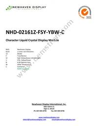 NHD-02161Z-FSY-YBW-C Datasheet Cover