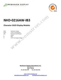 NHD-0216AW-IB3 Datasheet Cover