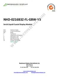 NHD-0216B3Z-FL-GBW-V3 Datasheet Cover