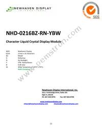 NHD-0216BZ-RN-YBW Datasheet Cover