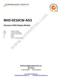 NHD-0216CW-AG3 Datasheet Cover