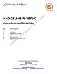 NHD-0216HZ-FL-YBW-C Datasheet Cover