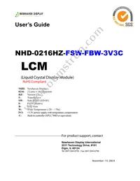 NHD-0216HZ-FSW-FBW-3V3C Datasheet Cover