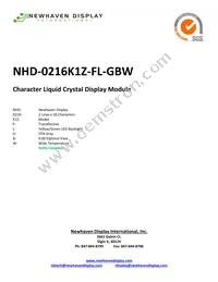 NHD-0216K1Z-FL-GBW Datasheet Cover