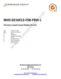 NHD-0216K1Z-FSB-FBW-L Datasheet Cover