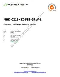 NHD-0216K1Z-FSB-GBW-L Datasheet Cover