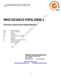 NHD-0216K1Z-FSPG-GBW-L Datasheet Cover