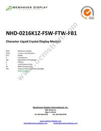 NHD-0216K1Z-FSW-FTW-FB1 Datasheet Cover