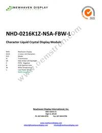 NHD-0216K1Z-NSA-FBW-L Datasheet Cover