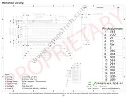 NHD-0216K1Z-NSB-FBW-L Datasheet Page 3