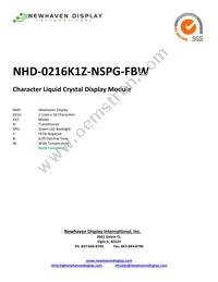 NHD-0216K1Z-NSPG-FBW Datasheet Cover