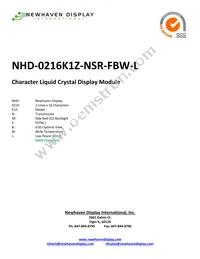 NHD-0216K1Z-NSR-FBW-L Datasheet Cover