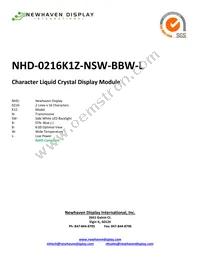 NHD-0216K1Z-NSW-BBW-L Datasheet Cover
