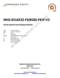 NHD-0216K3Z-FS(RGB)-FBW-V3 Datasheet Cover