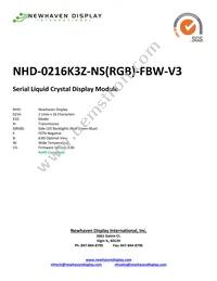 NHD-0216K3Z-NS(RGB)-FBW-V3 Datasheet Cover