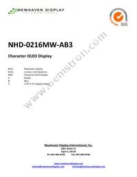 NHD-0216MW-AB3 Datasheet Cover