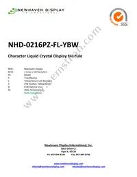 NHD-0216PZ-FL-YBW Datasheet Cover