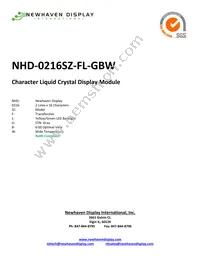 NHD-0216SZ-FL-GBW Datasheet Cover