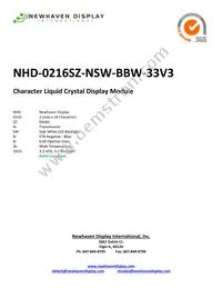 NHD-0216SZ-NSW-BBW-33V3 Datasheet Cover