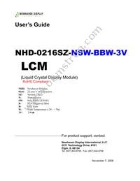 NHD-0216SZ-NSW-BBW-3V Datasheet Cover