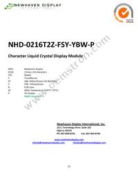 NHD-0216T2Z-FSY-YBW-P Datasheet Cover