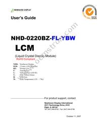 NHD-0220BZ-FL-YBW Datasheet Cover