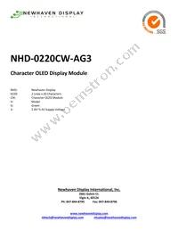 NHD-0220CW-AG3 Datasheet Cover