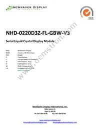 NHD-0220D3Z-FL-GBW-V3 Datasheet Cover