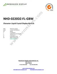 NHD-0220DZ-FL-GBW Datasheet Cover