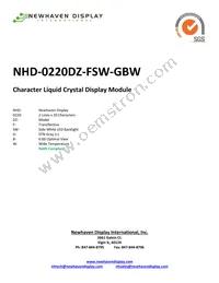 NHD-0220DZ-FSW-GBW Datasheet Cover