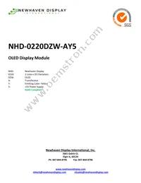 NHD-0220DZW-AY5 Datasheet Cover