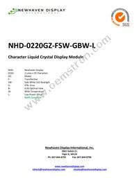 NHD-0220GZ-FSW-GBW-L Datasheet Cover