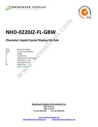 NHD-0220JZ-FL-GBW Datasheet Cover