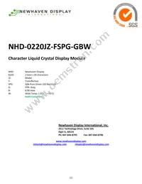 NHD-0220JZ-FSPG-GBW Datasheet Cover
