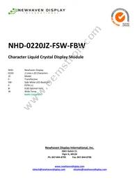 NHD-0220JZ-FSW-FBW Datasheet Cover
