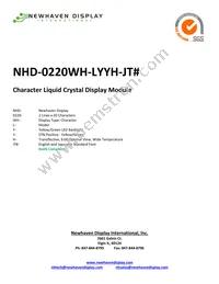 NHD-0220WH-LYYH-JT# Datasheet Cover