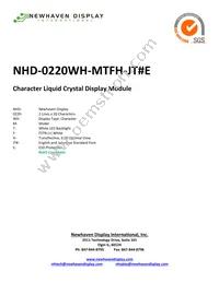 NHD-0220WH-MTFH-JT#E Datasheet Cover