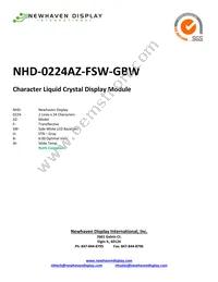 NHD-0224AZ-FSW-GBW Datasheet Cover