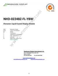 NHD-0224BZ-FL-YBW Datasheet Cover