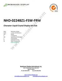 NHD-0224BZ1-FSW-FBW Datasheet Cover