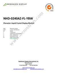 NHD-0240AZ-FL-YBW Datasheet Cover