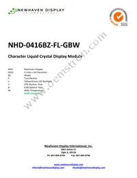 NHD-0416BZ-FL-GBW Datasheet Cover