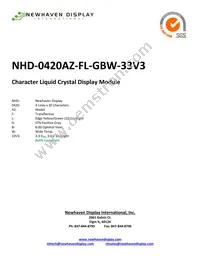 NHD-0420AZ-FL-GBW-33V3 Datasheet Cover