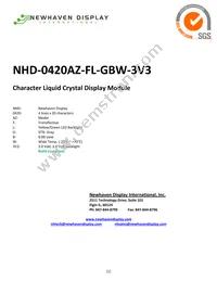 NHD-0420AZ-FL-GBW-3V Datasheet Cover